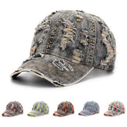 Casual Sun Hat with Ripped Lines