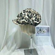 Retro Chic Leopard Print Beret for Women