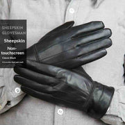 Warm Fleece-Lined Leather Gloves for Women