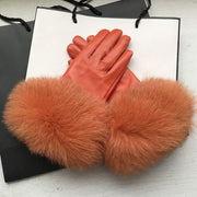 Stay Warm Winter Fox-Fur Cuff Gloves for Women