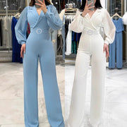 Elegant Commuter Jumpsuit with Long Sleeves