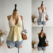 Stylish Backless Halter Neck Cami Tops