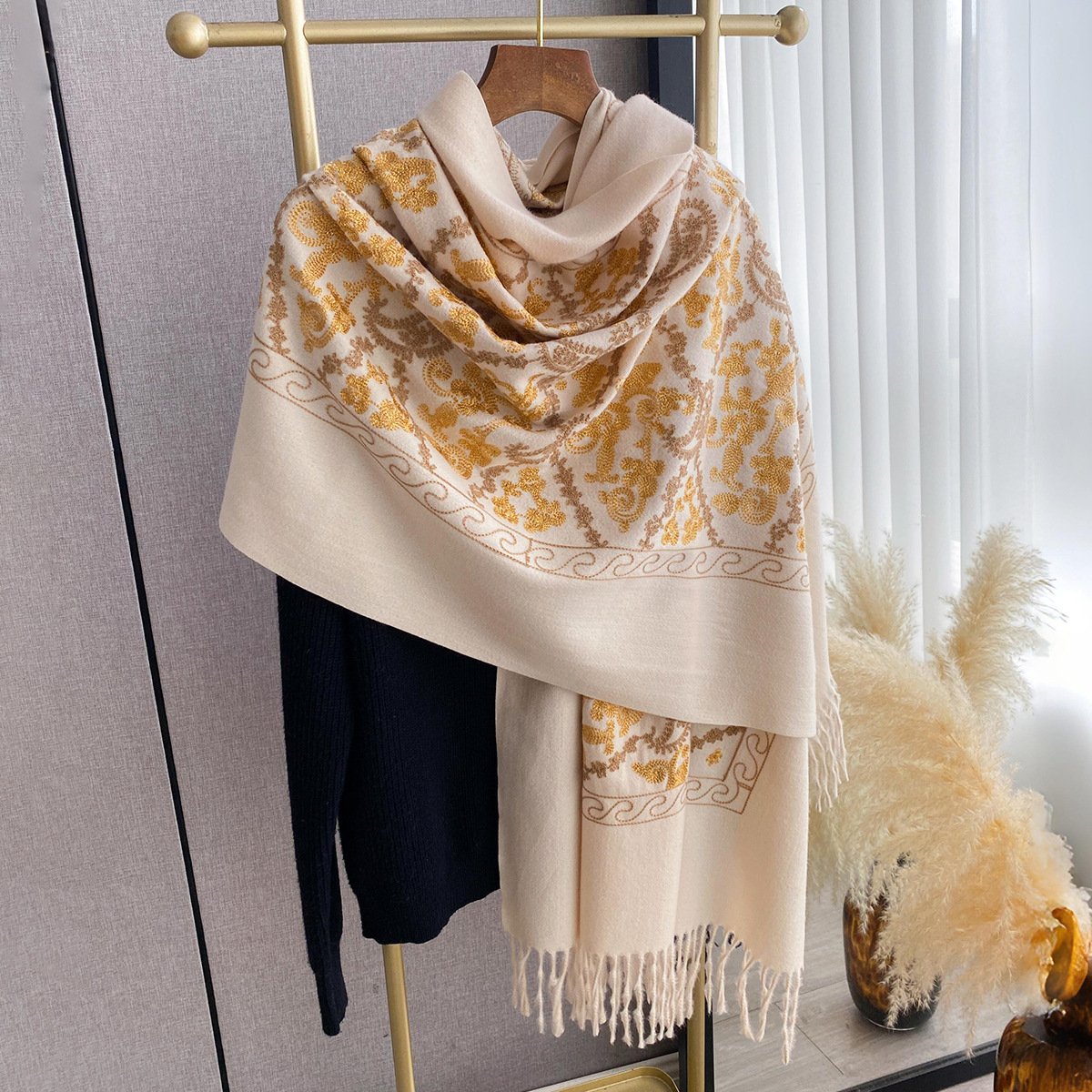 Warm Embroidered Scarf