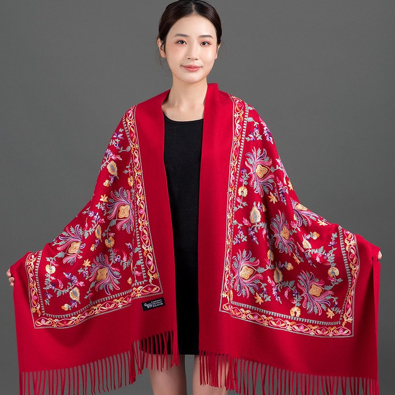 Warm Embroidered Scarf