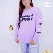 Sequin Crew-Neck Hoodie for Women - Halloween Party Essential