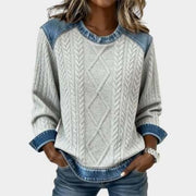 Retro Crew-Neck Long-Sleeve Sweatshirt for Women