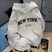 Vintage Letter Print Hoodie for Women