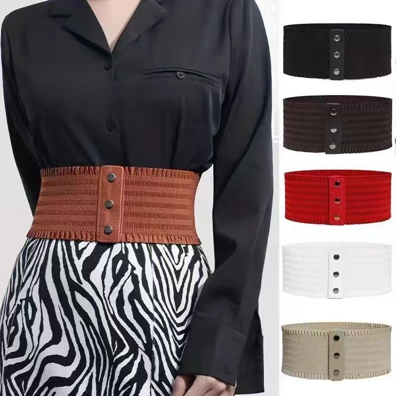Wide Elastic Waist Belt for Women - Retro Style