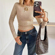 Sparkling Sequin Long-Sleeve Party Top