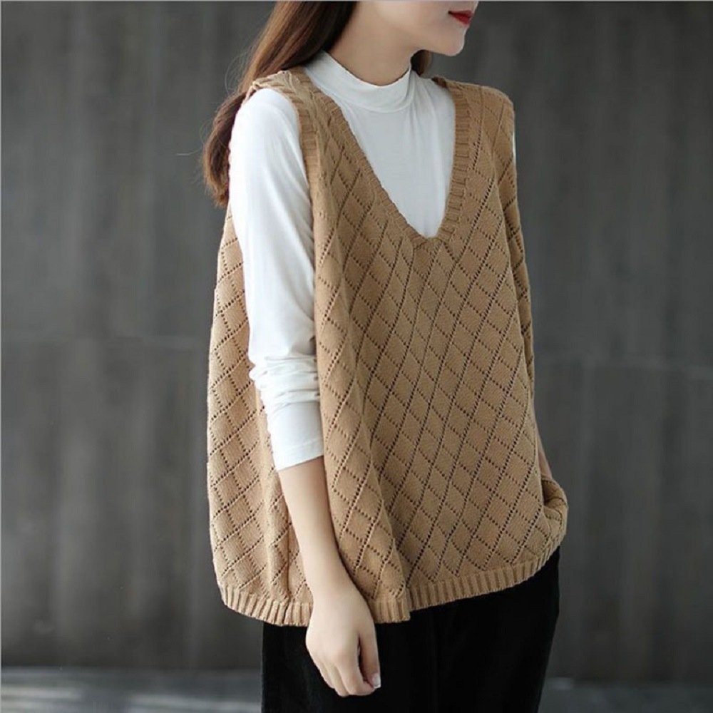 Retro Vintage Knitted Vest for Women