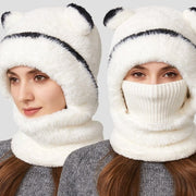 Capybara Thermal Beanie with Built-in Scarf & Face Mask