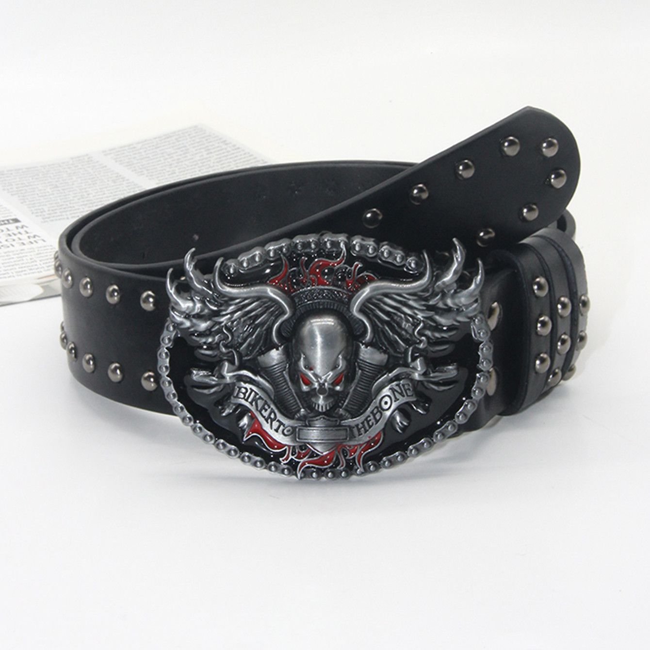 Edgy Leather Belt for Girls - Punk Rivet Accessory