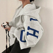 Cozy Long Sleeve Sweatshirt with Graphic Print