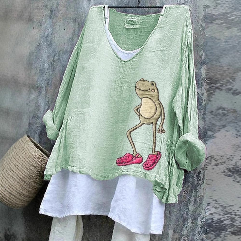 Floral 3D Print Long-Sleeve Casual Pullover Tee