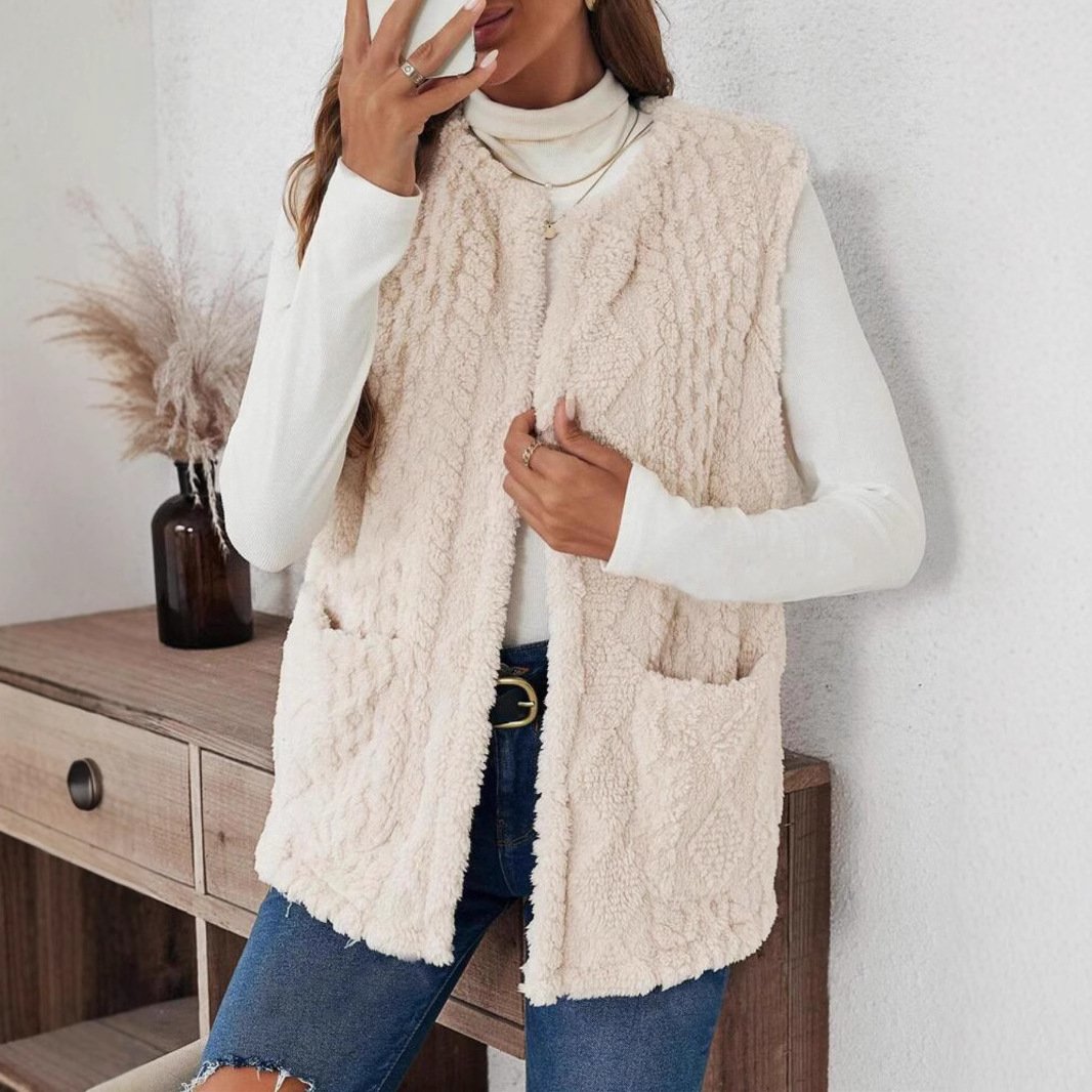 Cozy Apricot Cardigan with Pockets - Perfect for Casual Days