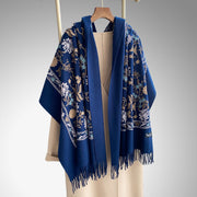 Elegant Floral Embroidered Scarf