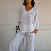 Chic V-Neck Long-Sleeve Casual T-Shirt for Women