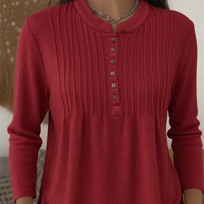 Women's Casual Slant-Shoulder Patchwork Knit Top