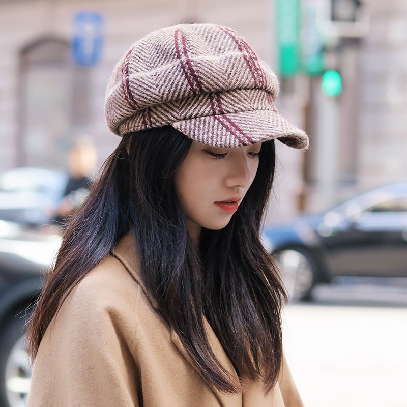 Vintage Plaid Baseball Cap for Women