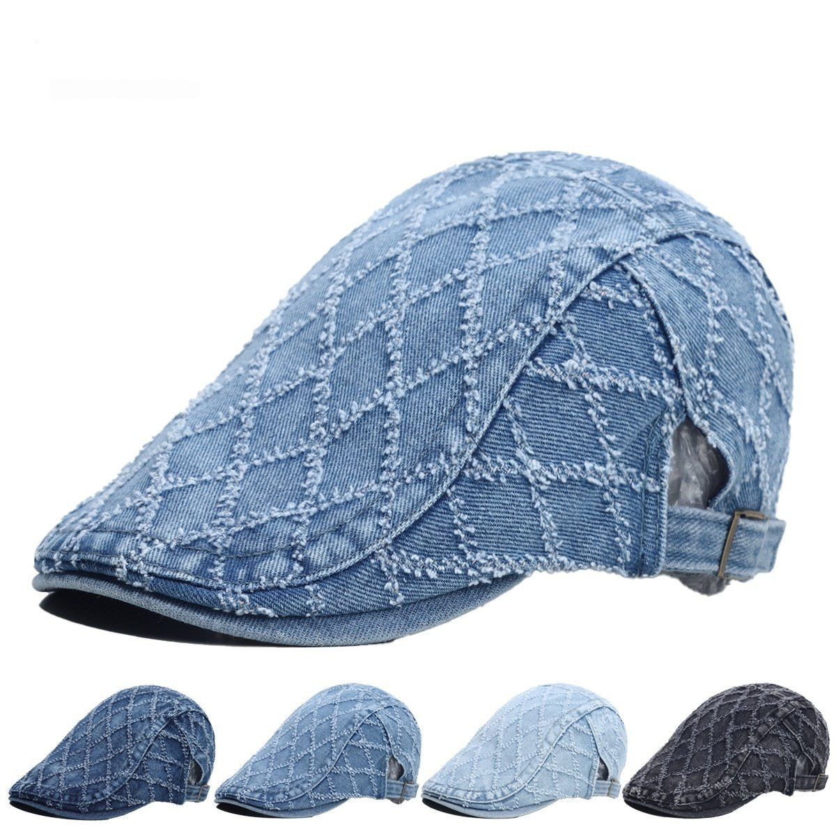 Retro Denim Beret - Laid-back Summer Hat