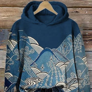 Floral Hoodie Sweatshirt - Cozy Long Sleeve Pullover