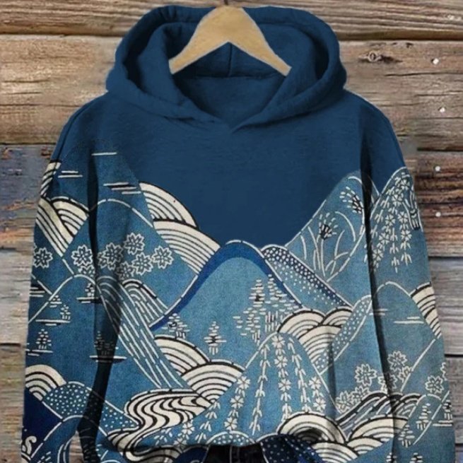 Floral Hoodie Sweatshirt - Cozy Long Sleeve Pullover