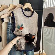 Women's Color-block Knit Vest for Early Spring