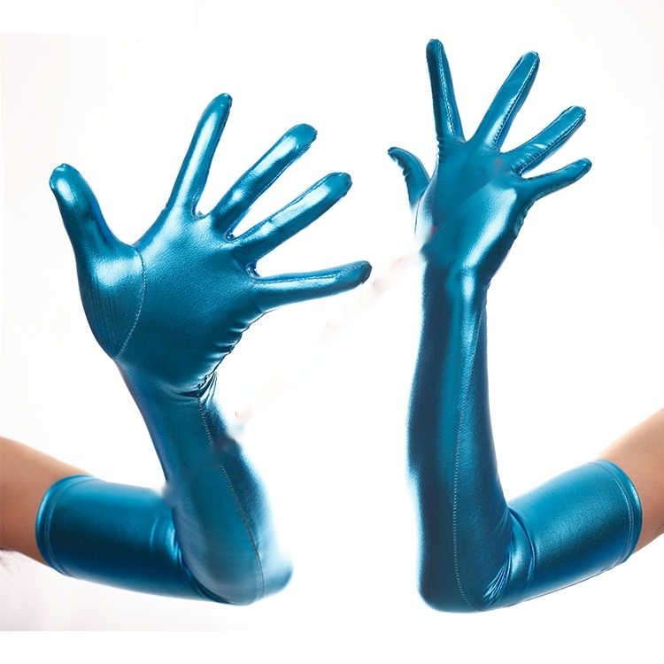 Elegant Gold Foil Gloves for Women - Elbow-Length, Sexy, Unisex Design