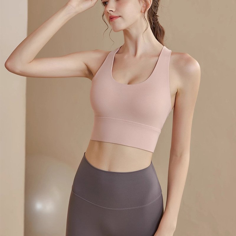Sporty Yoga Bra for Women with Gathered Vest Design