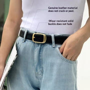 Leather Pin Buckle Belt for Men - Genuine Cowhide Jeans Belt