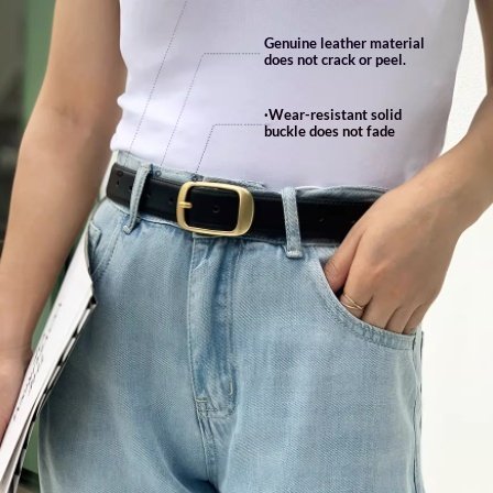 Leather Pin Buckle Belt for Men - Genuine Cowhide Jeans Belt