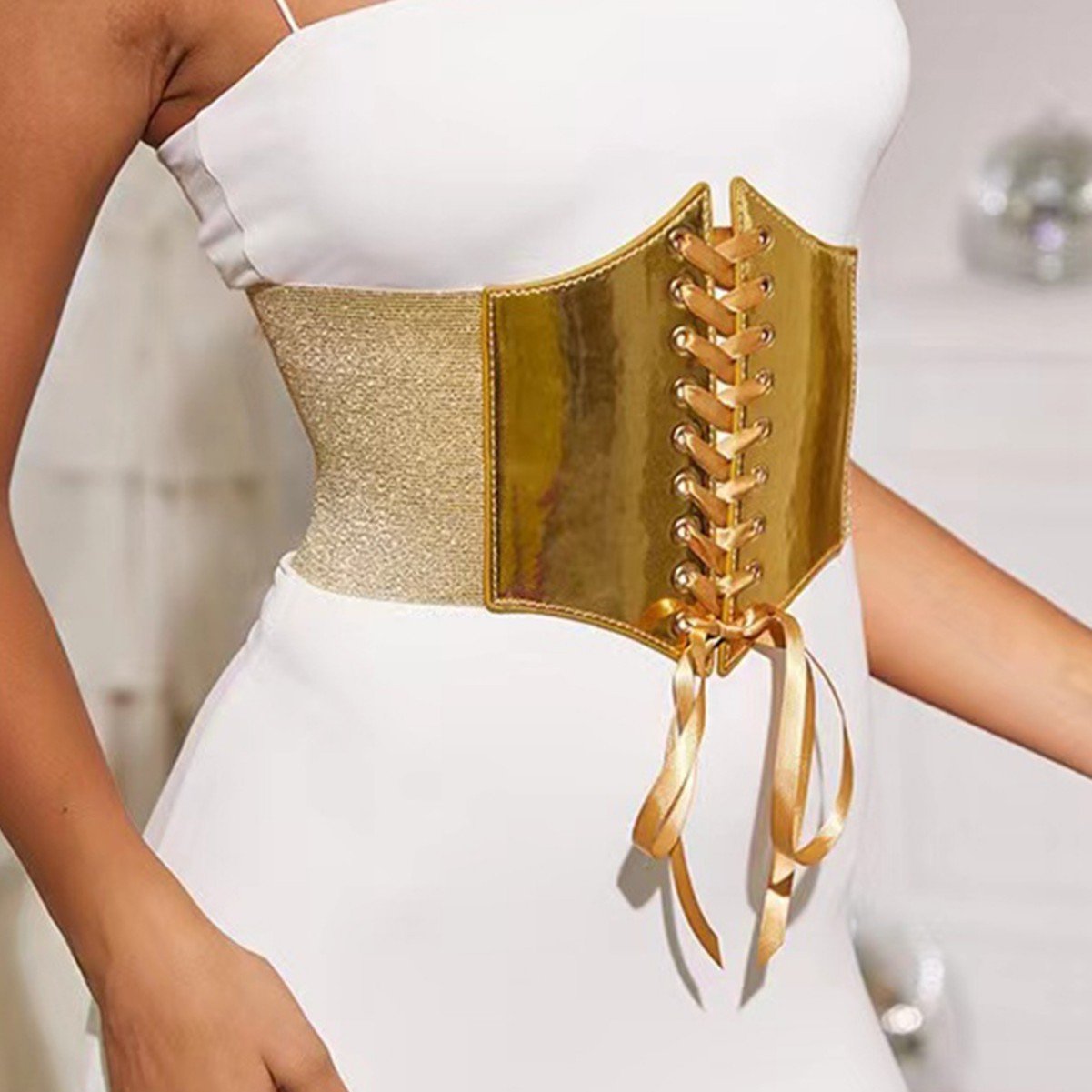 Elastic Wide Decorative Belt for Women