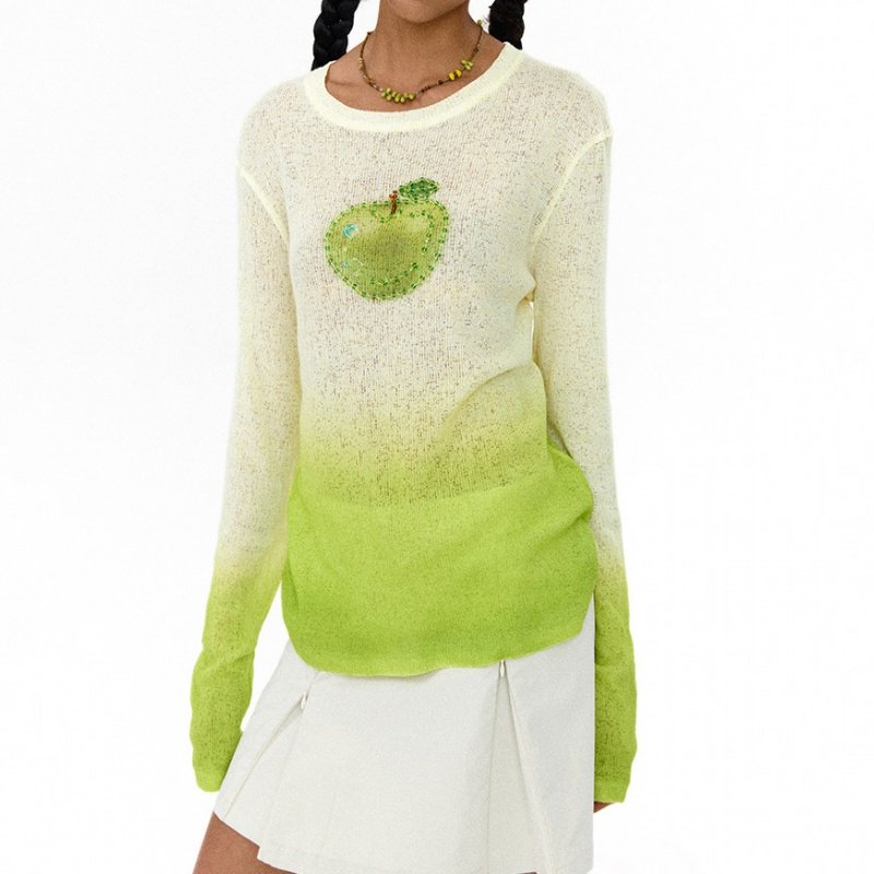 Women's Relaxed Slimming Long-Sleeve Knit Sweater