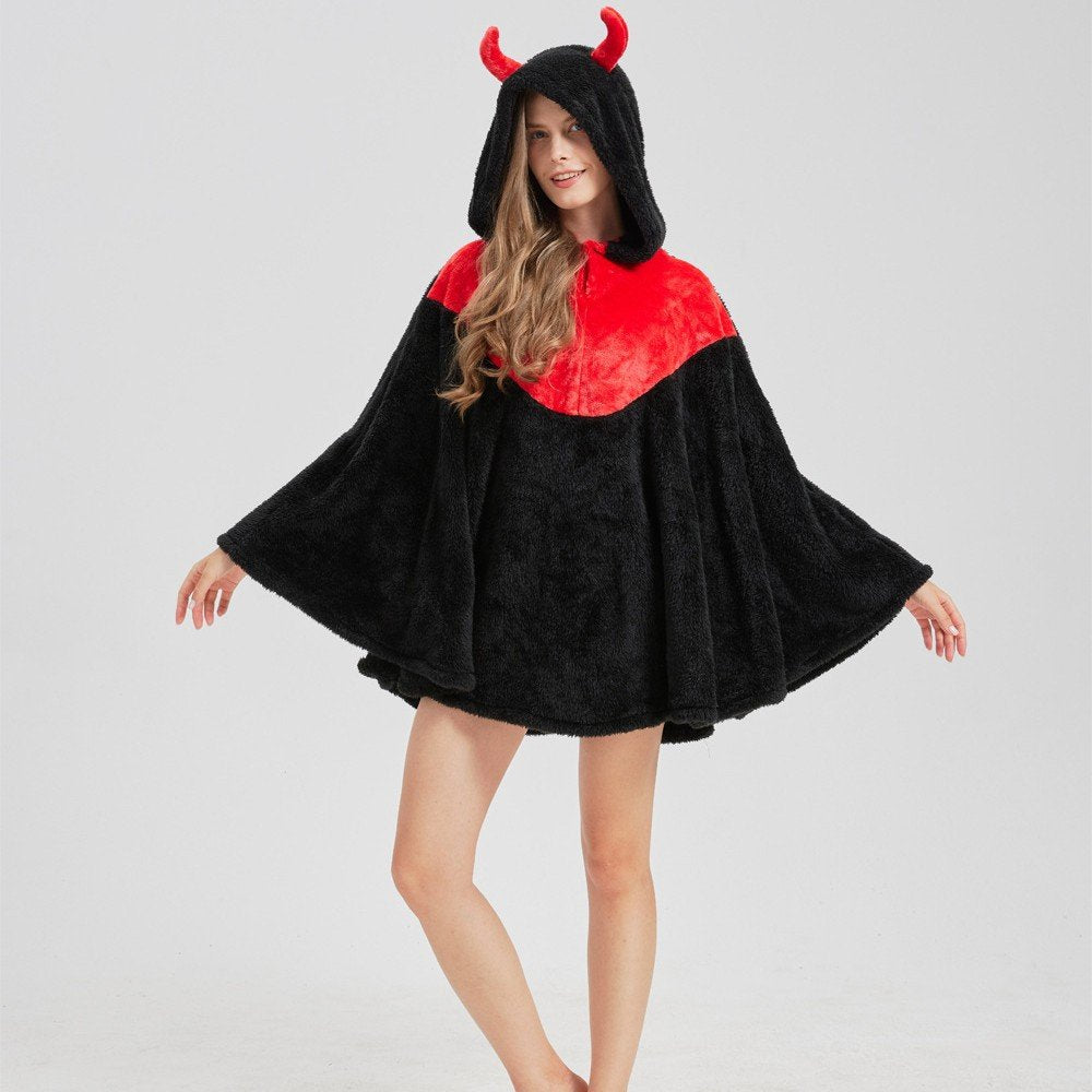 Cozy Cartoon Flannel Cloak for Women