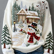 Women's Printed Loose Crew-Neck Casual Sweatshirt