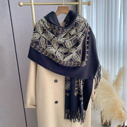 Geometric Jacquard Shawl for Women
