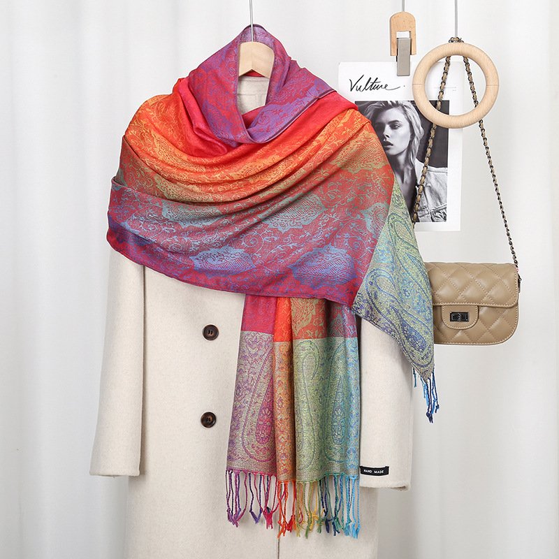 Colorful Gradient Shawl for Women