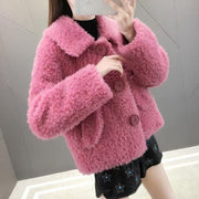 Women's Faux Lambswool Plush Fur Coat