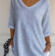 3D Floral V-Neck Women's Fashion Top