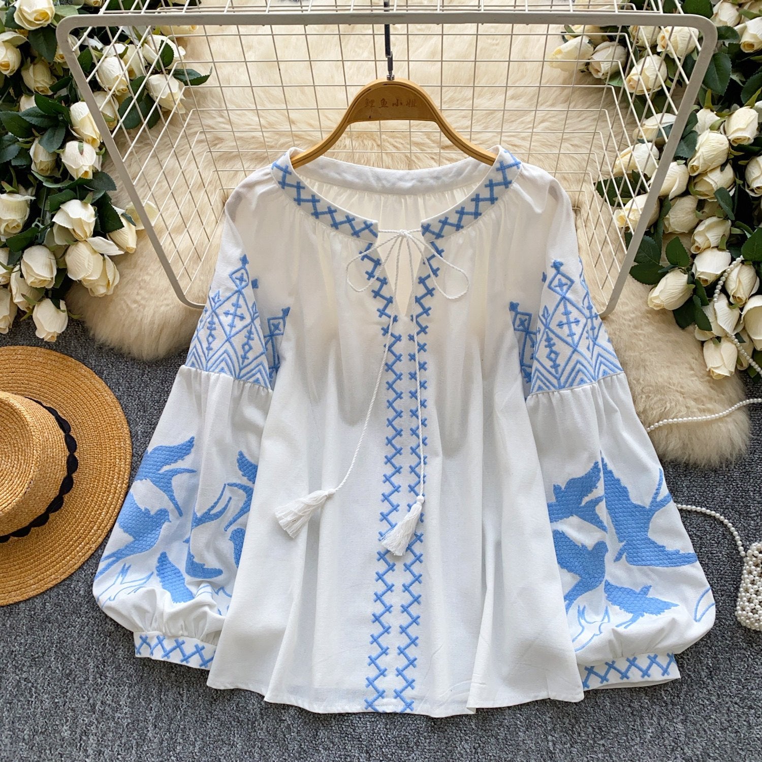 Chic Bohemian Tassel Long-Sleeve Pullover Top