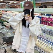 Vintage American Hoodie for Women - Loose Fit, Long Sleeve