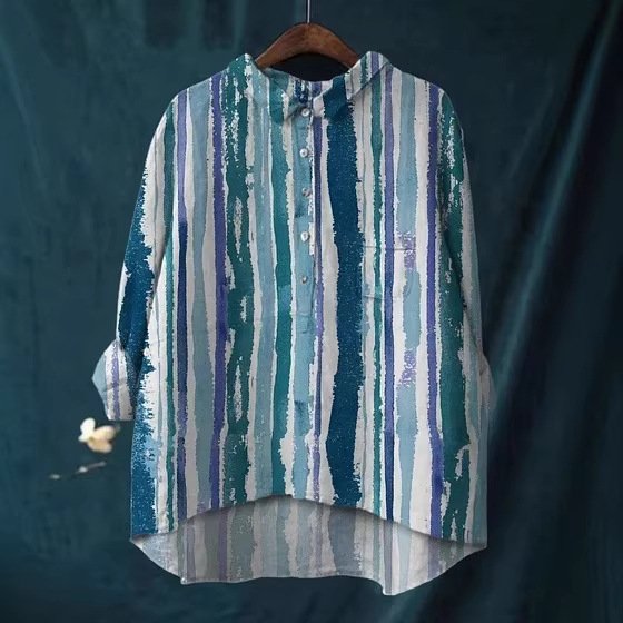 3D Animal Print Long-Sleeve Button Shirt