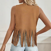Casual Fringed Vest for Women - Buttonless & Versatile