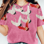 Women's Loose Casual 3D Print Short Sleeve Crewneck T-Shirt