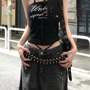 Rivet Belt Spicy Girl Style Punk-inspired Black