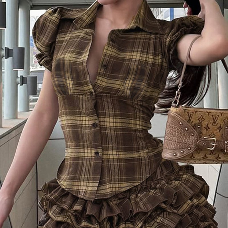 Retro Plaid Top