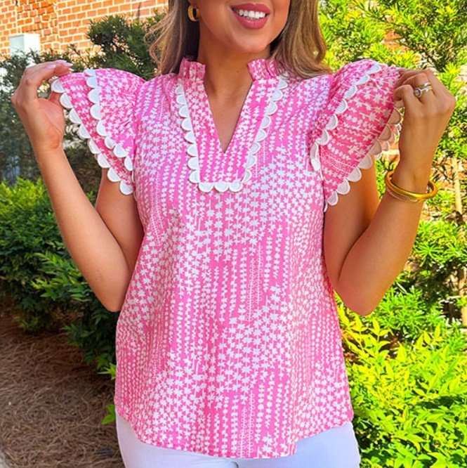 V-Neck Chiffon Blouse