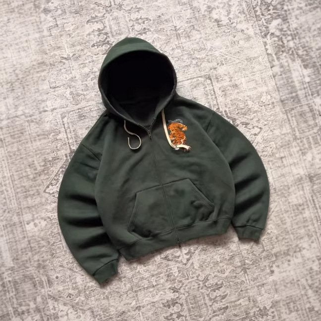 Customizable Embroidered Hoodie Cardigan for Women
