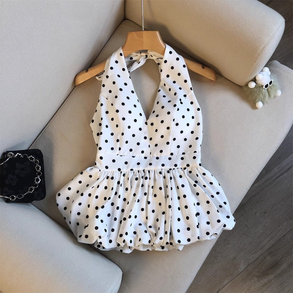 V-Neck Polka Dot Top