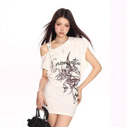 Women's Graphic Off-Shoulder T-Shirt